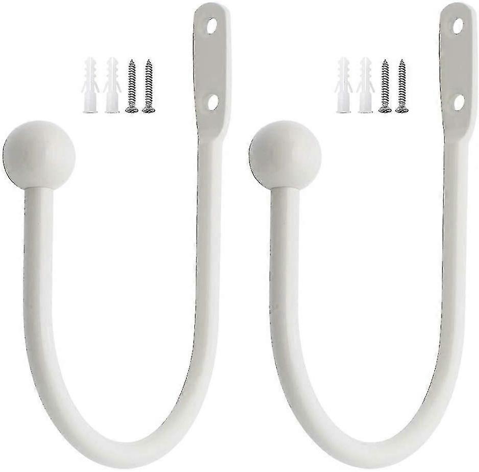 ZK-2 pcs rebates, chrome curtain rebate hooks white