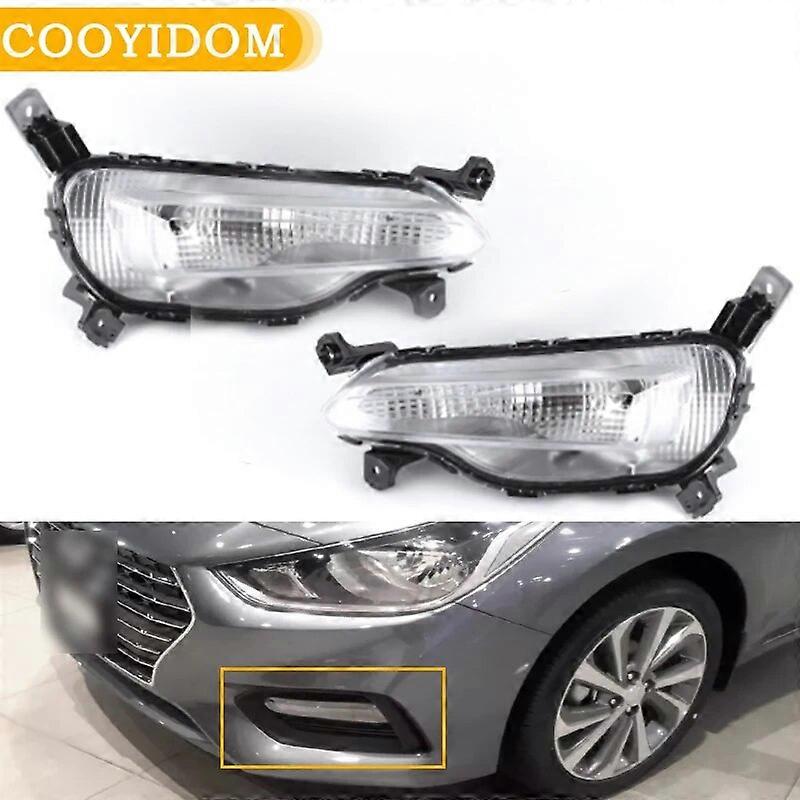 Car front bumper fog light fog lamp driving light headlight daytime running light assembly For Hyundai Accent 2017