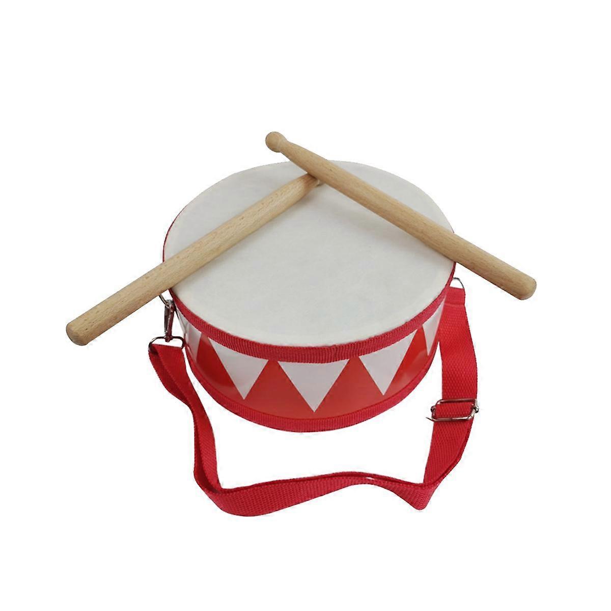 Rullante per tamburi Bambini Giocattoli a percussione Strumento per bambini Bambini a mano in legno da 8 pollici Strumento di senso del ritmo Bianc...