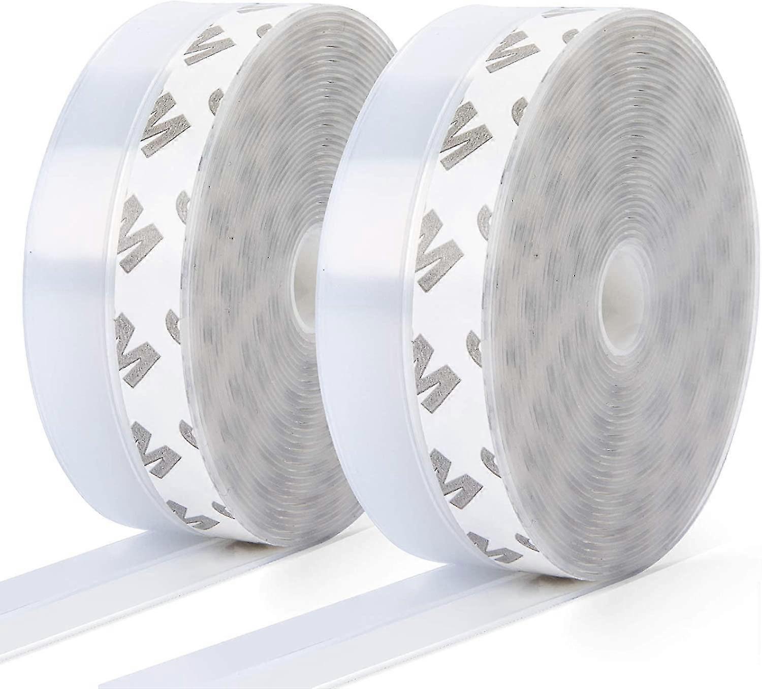 10m25mm 2pcs Silicone Self-adhesive Door And Window Sealing Strip, Transparent Dustproof, Windproof And Sound Absorbing - 10m