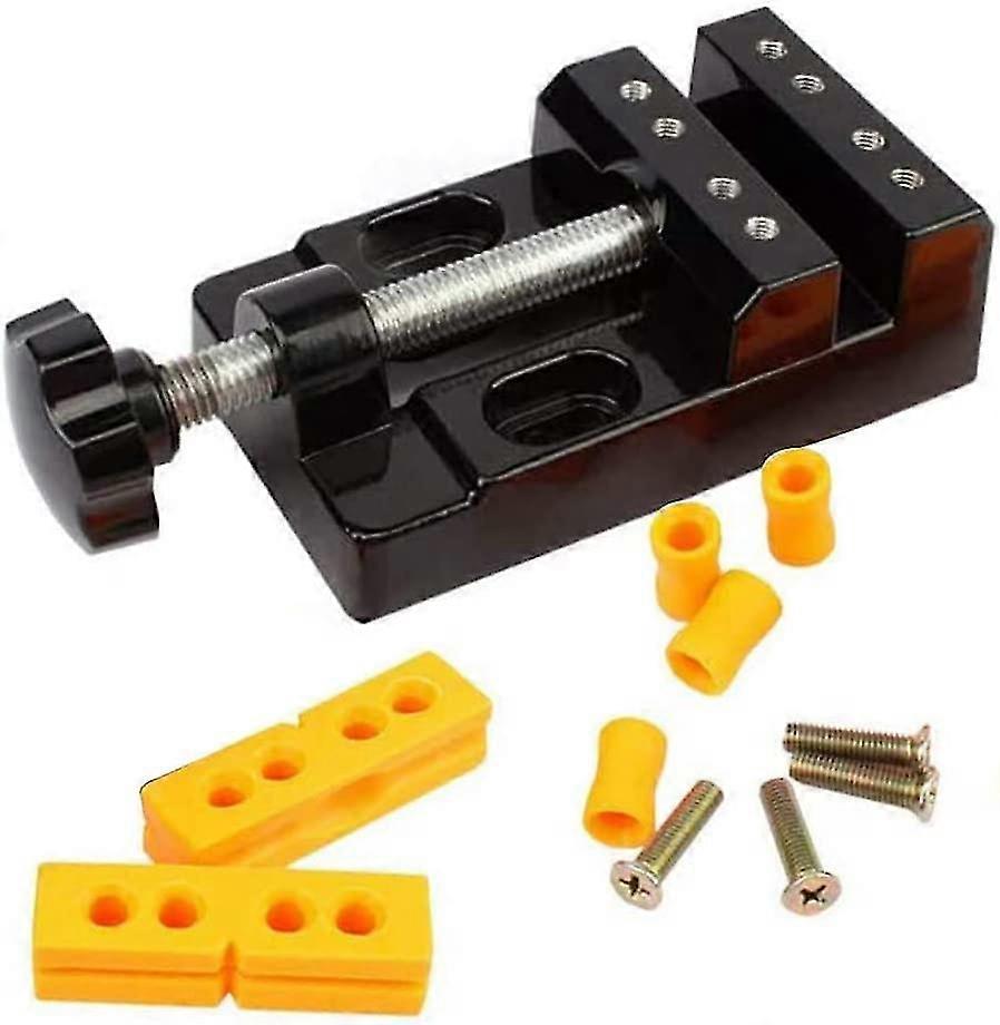 Mini Bench Clamp Flat Table Vice Adjustable Drill Press Vice For Diy Jewelry Walnut Nuclear Drilling Carving Watch Repair Tool1set)