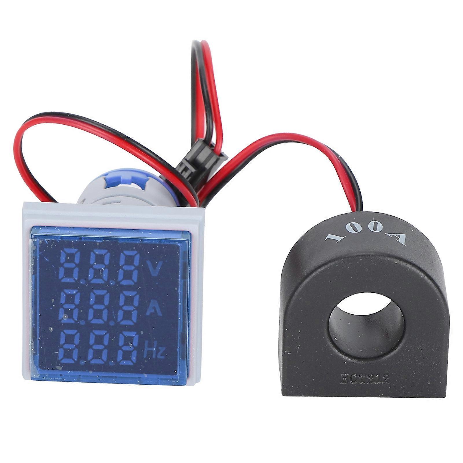 Current Signal Indicator Universal 3?Display Square Lamp Light 60~500V AC AD16?22VAHBlue