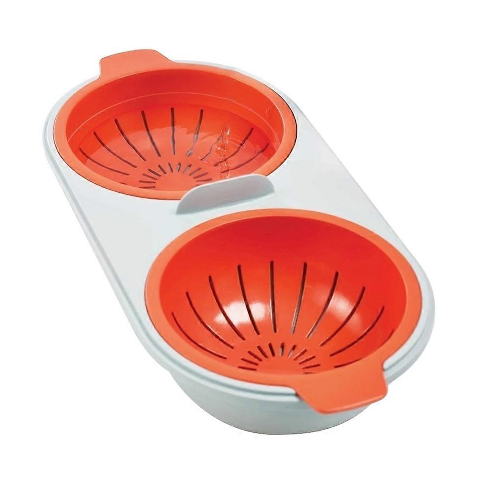 Double-layer Microwave Mini Egg Poacher Steamer Breakfast Cooker Boiler Cup KAESI