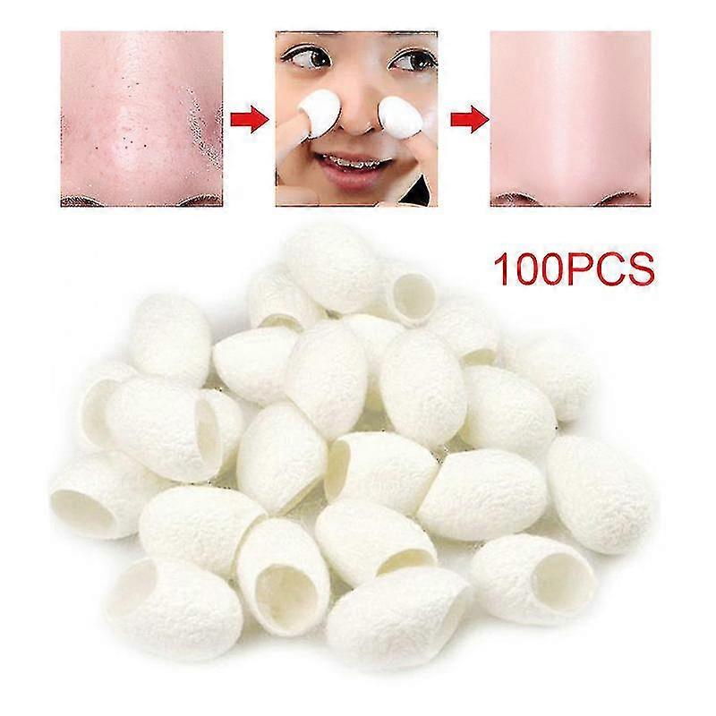 100 Pcs פקעות משי טבעיות מטהרות הלבנה פילינג פילינג מסיר ראש שחור
