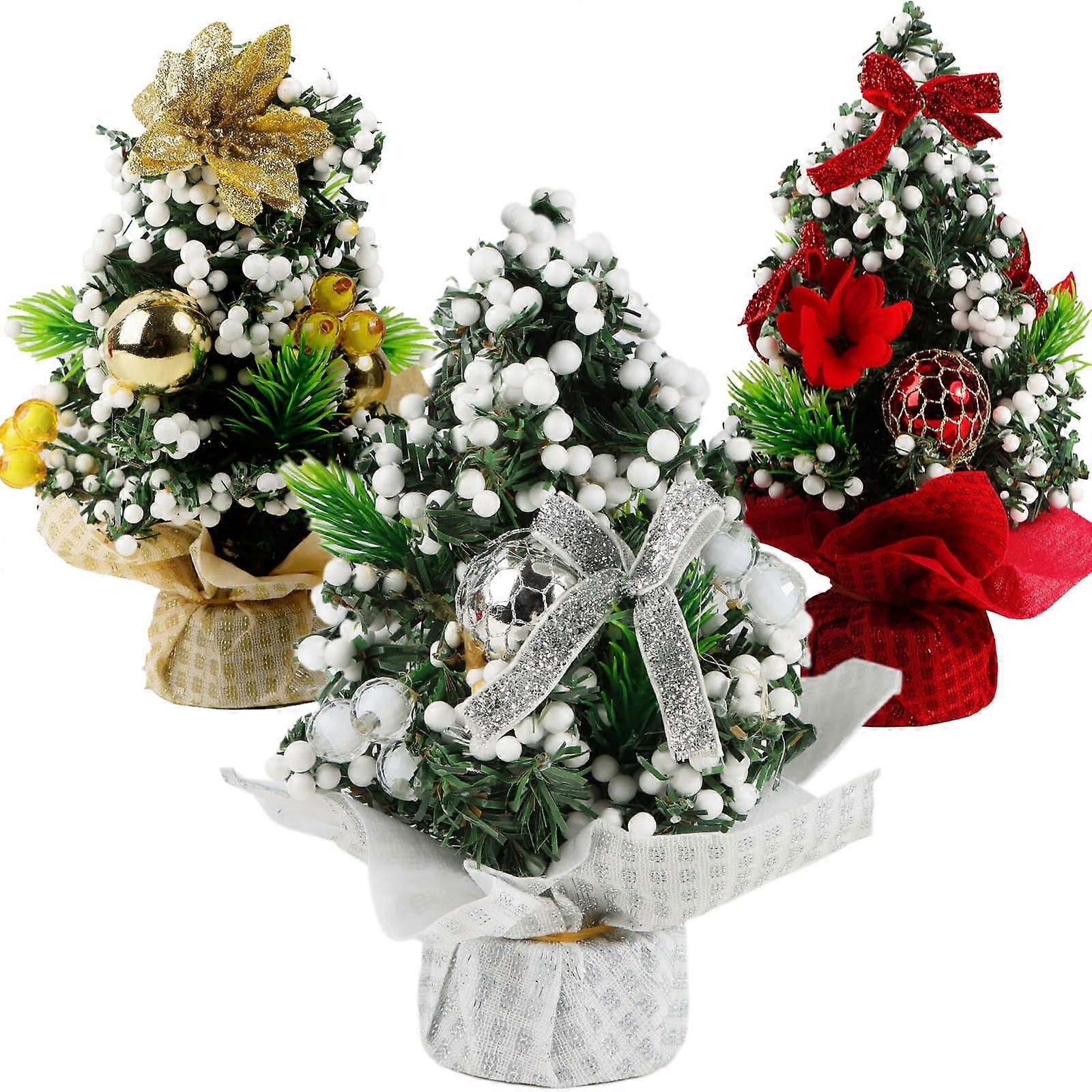 Pack Mini Small Christmas Trees Artificial Christmas Trees for Christmas Tabletop Desktop Display Decorations