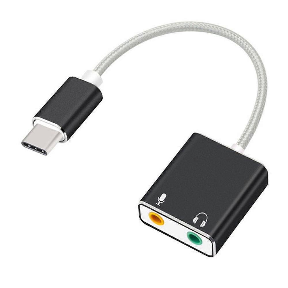 USB C external sound card 7.1-channel sound card adapter stereo sound card with jack 3.5mm headphone jack
