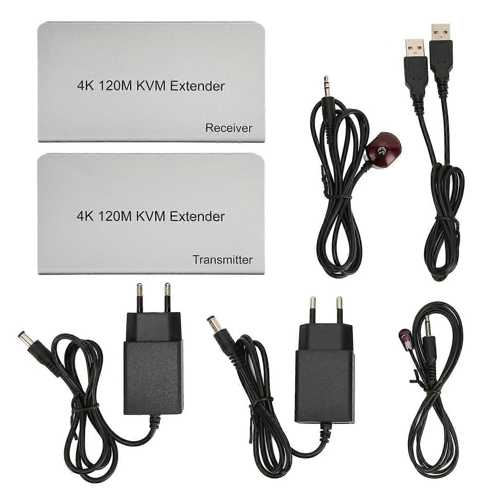 120m KVM Extender 4K 60Hz Remote Keyboard Mouse USB Control HD Multimedia Interface Extender voor PC TV 100?240V