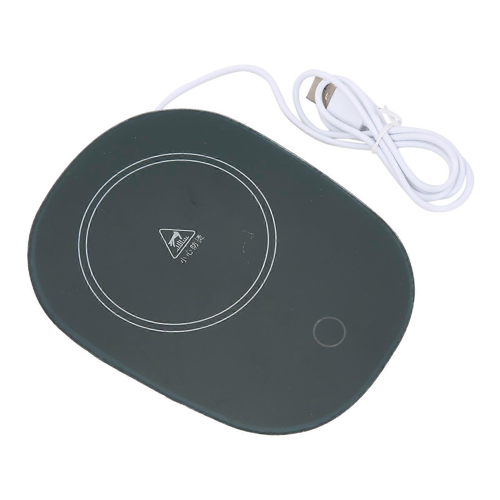 Cup Warmer Pad Constant Temperature USB Intelligent Utility Cup Heating Mat for Coffee Milk TeaGreen