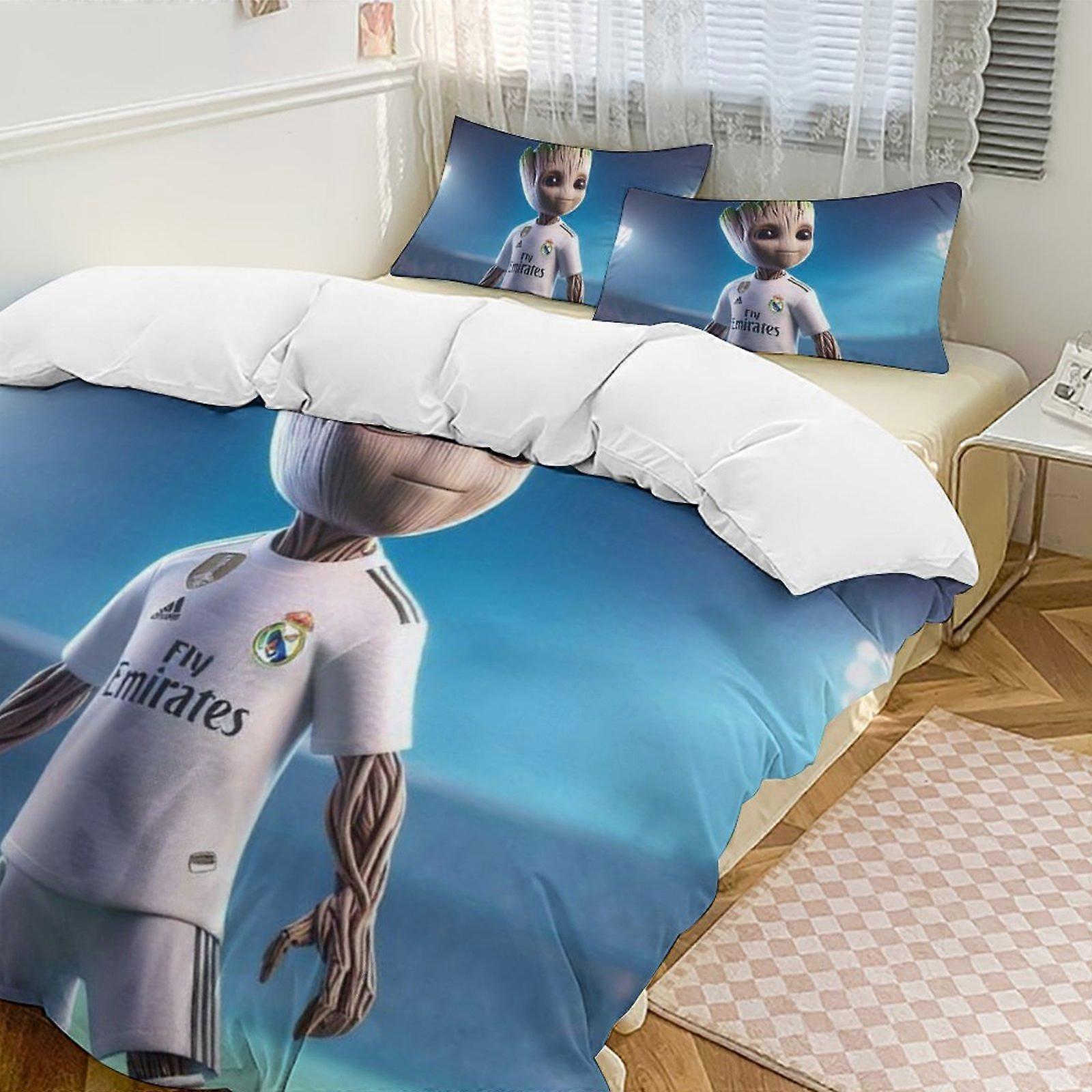 Bedding set Gs46 I Am Groot Down Duvet Cover Microfiber Bedding Set Lightweight 3-piece SetLightweight and comfortable SH46