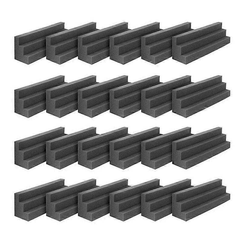 24 Pcs Bass Traps Acoustic Foam Panels Sound Proof Padding,Studio Foam for