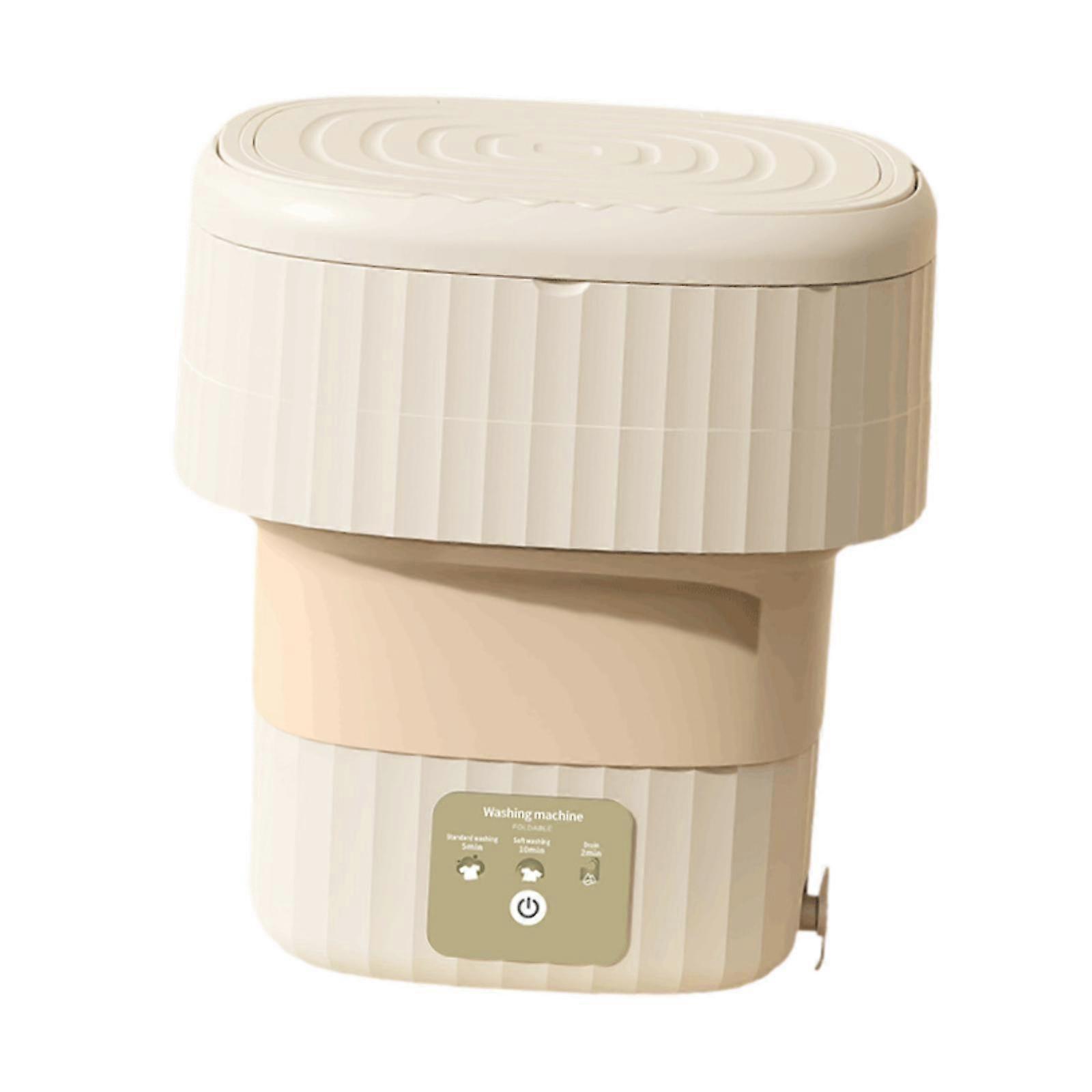 Portable Washing Machine 9L Foldable Mini Washing Machine for RV Small Items beige