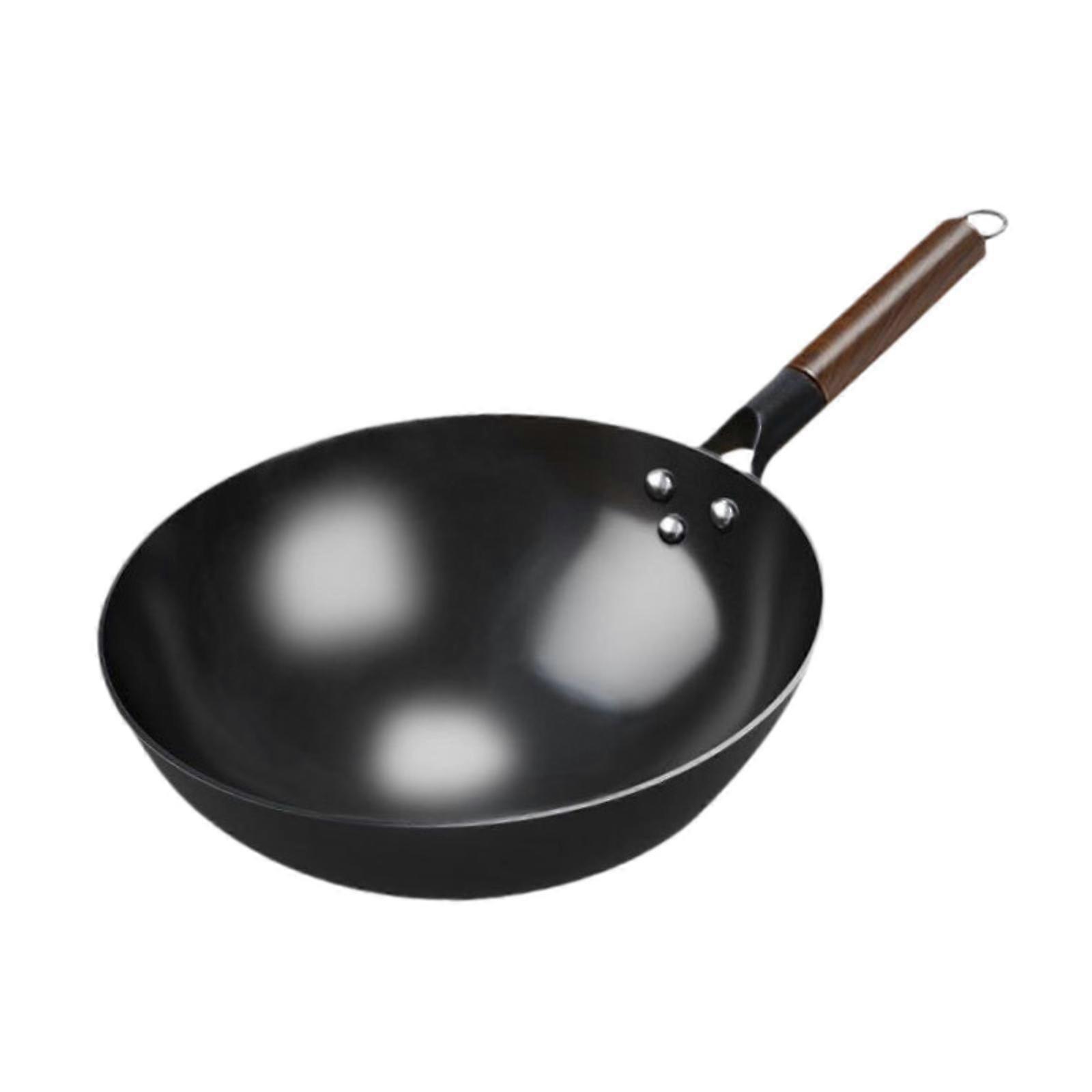 Wok Pan Induction Cooker Pots Manual Forging Iron Pan General Nonstick Wok
