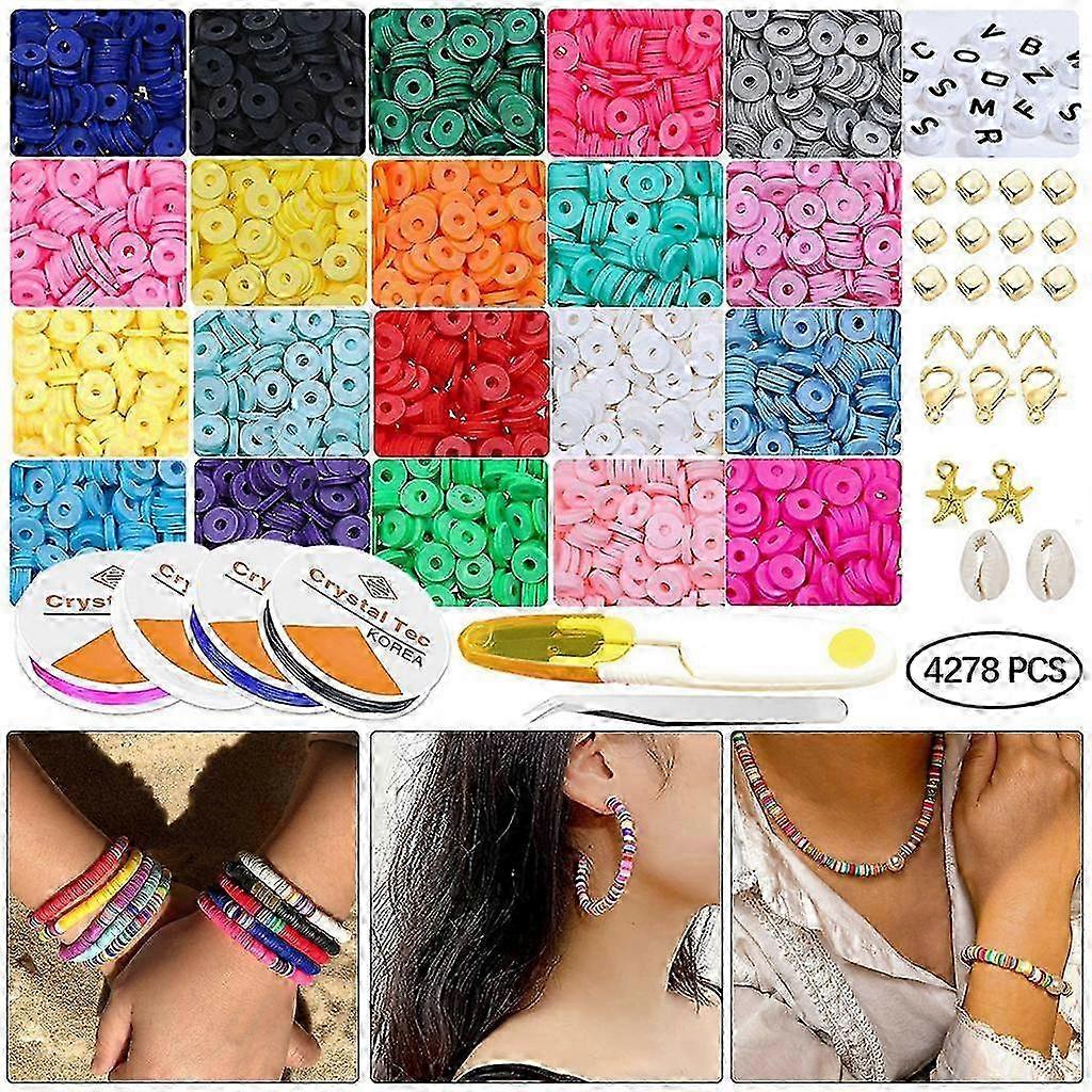 4278 Pcs Polymer Clay Beads for DIY Jewelry Making