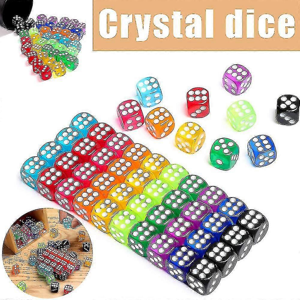 50 Pieces Colored Dice, 6 Sided Dice For Board Games, Bulk Dice For Math Learning, Dice For Classroom