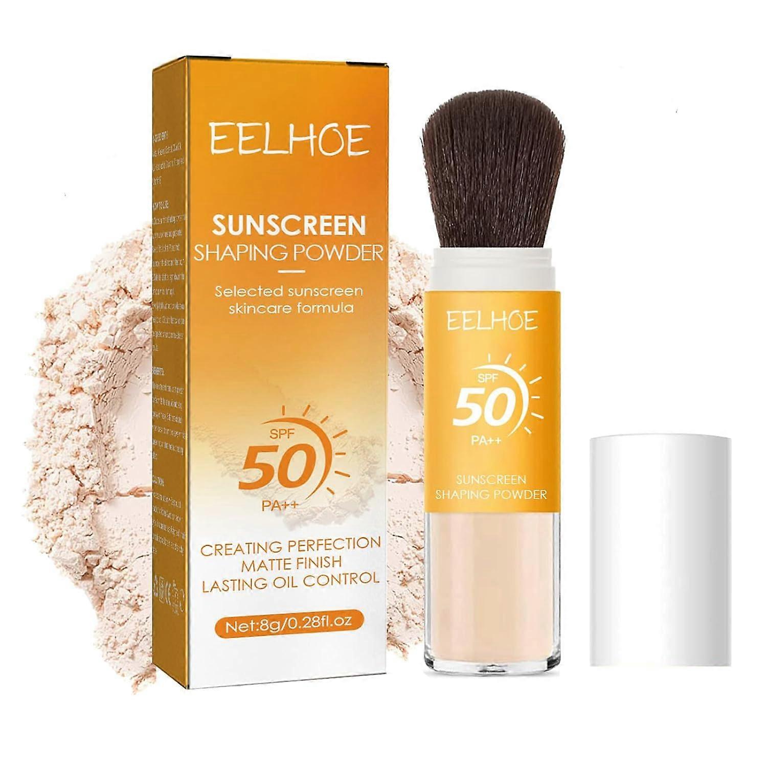 日焼け止めセッティングパウダー顔用日焼け止め、SPF50フェイスボディ日焼け止めモイスチャライザー、ビーチディフェンス日焼け止めパウダー耐水性ラスティングL