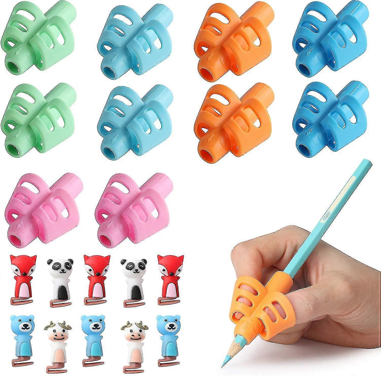 子供用ペンシルグリップ手書き, 16 PCS(8 ペンシルグリップ+ 8クリップ), 鉛筆グリップ, キッズ鉛筆グリップ, 学用品, 鉛筆グリップ, 子供のためのグリップ鉛筆