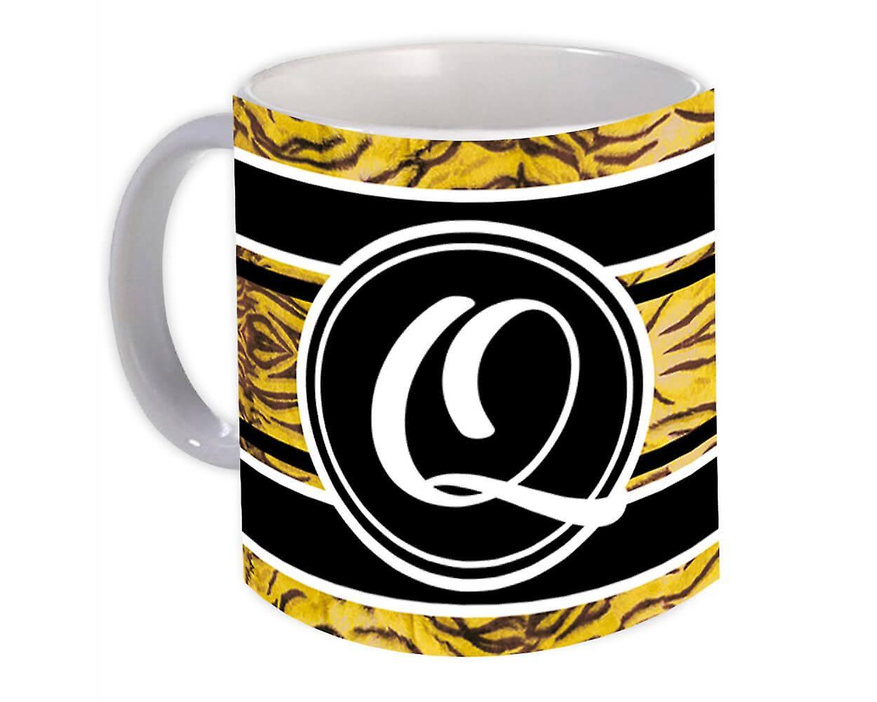 Geschenkbecher: Monogramm Buchstabe Q Tiger