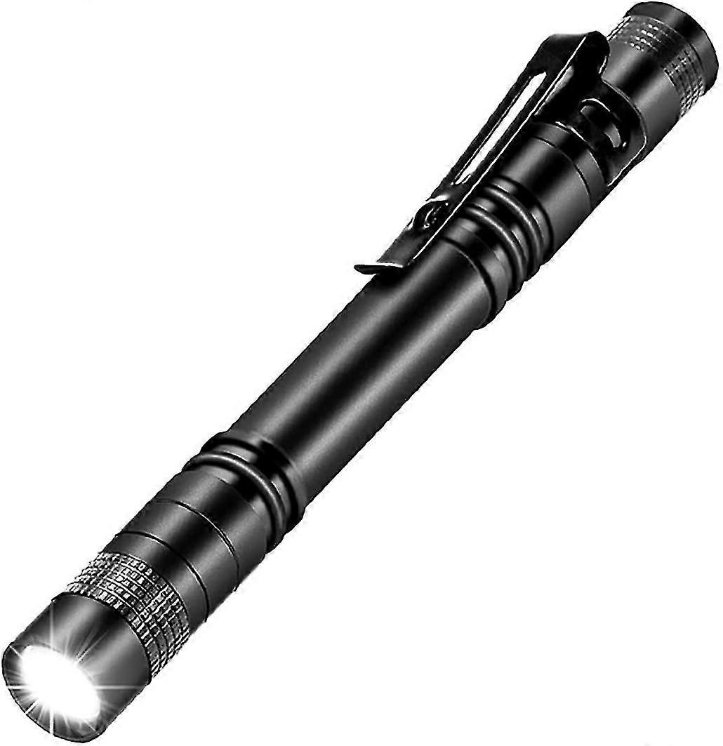 Portable Flashlight With Metal Clip, 100 Lumens Penlight Tactical Torch_Feb