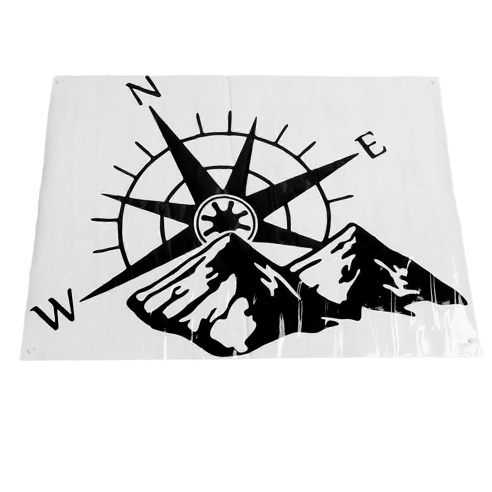 Car Rear Window Sticker Compass Pattern Decal Universal Strong Adhesion Colorfast 60x47cm