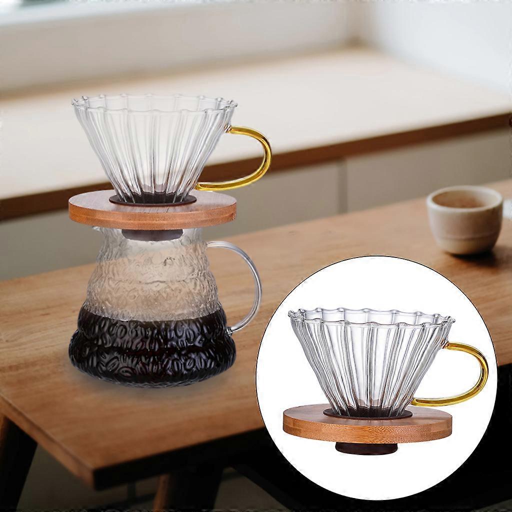 Clear Glass Coffee Dripper Manual Over Cone Funnel for Cafe Coffee Fresh Filter Brewing