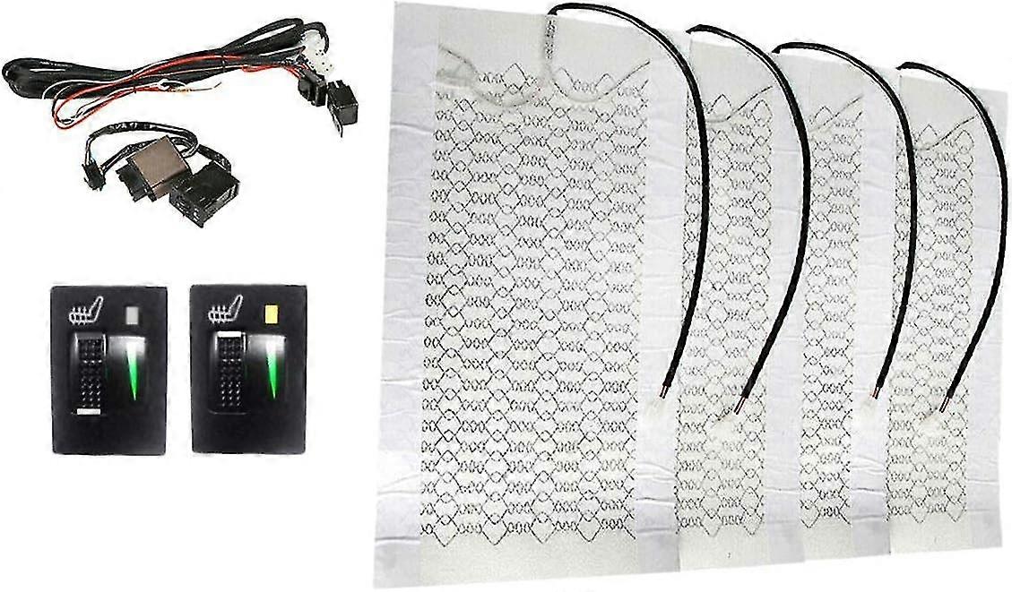 Ensemble de 4 sièges chauffants 12 V chauffants avec interrupteur à 5 niveaux à 2 lames