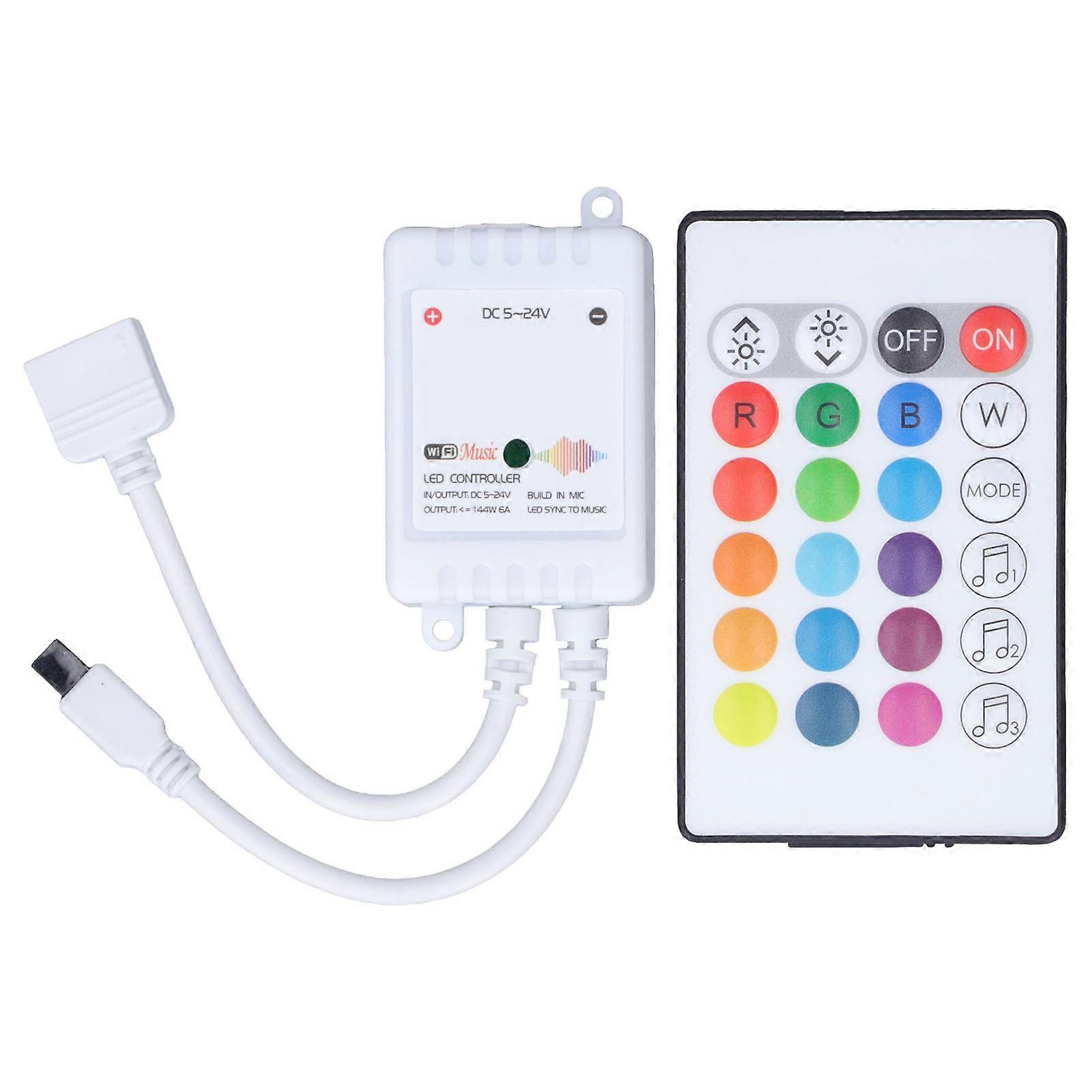24 Keys Smart LED Remote Control RGB Wireless Controller 16 Colors 4 Light Patterns DC 5V24V for Tuya4 Way