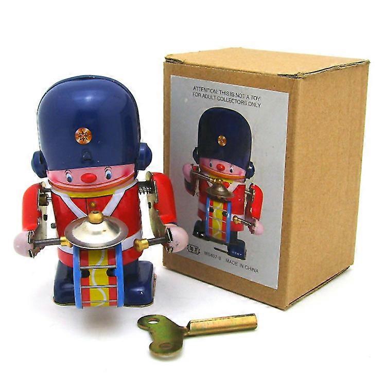 Retro Clockwork Wind Up Metal Walking Robot Toy Vintage Collectible Kids Gift