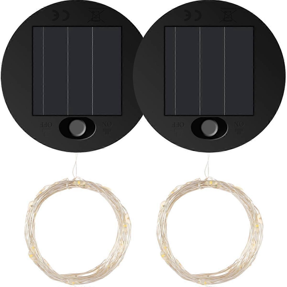 2Pcs Solar Light Replacement Top LED Solar Panel Lantern Lid for Outdoor Hanging Lanterns IP65 Waterproof