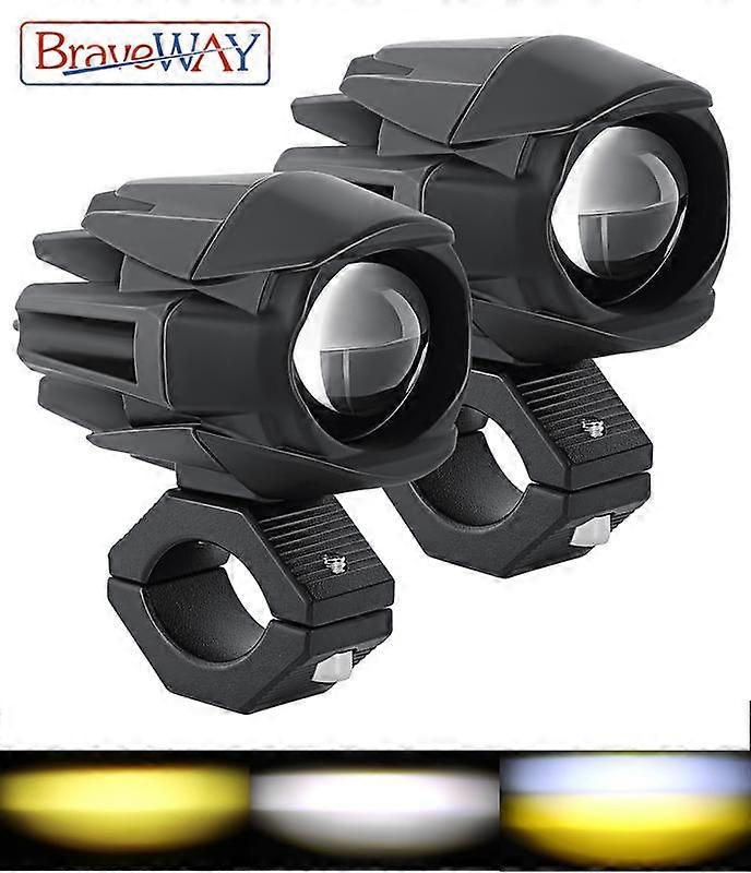 BraveWay LED Motorcycle Headlight Fog Lights Off Road ATV UTV Truck 4x4 Assisted Lamp Auxiliary Lights 12V 24VMotor Vehicle Lighting