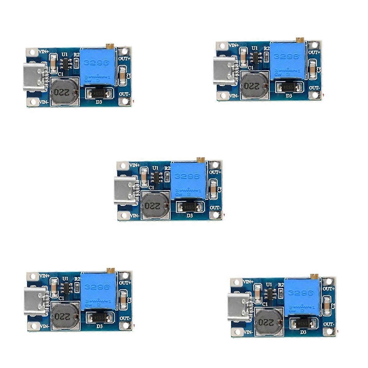 5ks 2A DC-DC Step Up Boost modul s TYPE-C-USB, Step Up Boost menič napájania Regulátor napätia