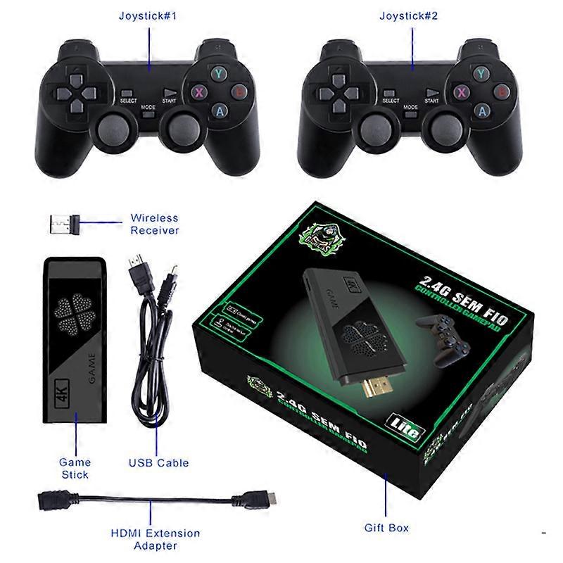 Wireless Game Console 2.4G HD Arcade PS1 Home TV Mini Game Console U Bao Retro Game Console Wireless Gamepad Controller X1 64G (standard package) Beya