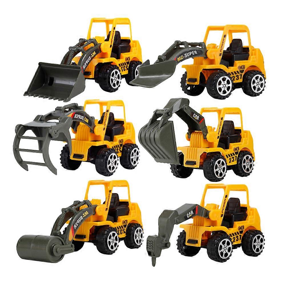 6 Pz Bambini Escavatore Giocattolo Bambino Escavatore Ingegneria Camion Giocattolo Spingere Indietro Auto Bambino Veicolo