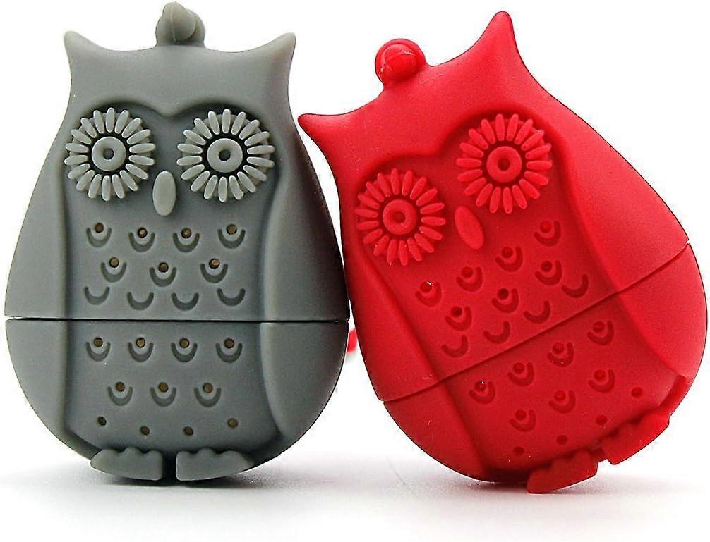 Set of 2 silicone tea infusers in the shape of an owl