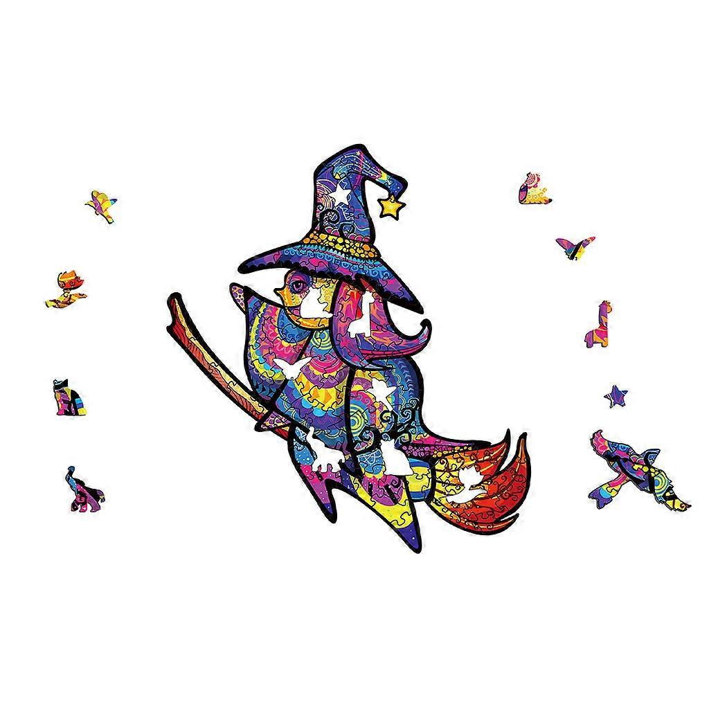 Witch Exquisite Shaped Wooden Jigsaw Puzzle Three-dimensional Witch Tangram