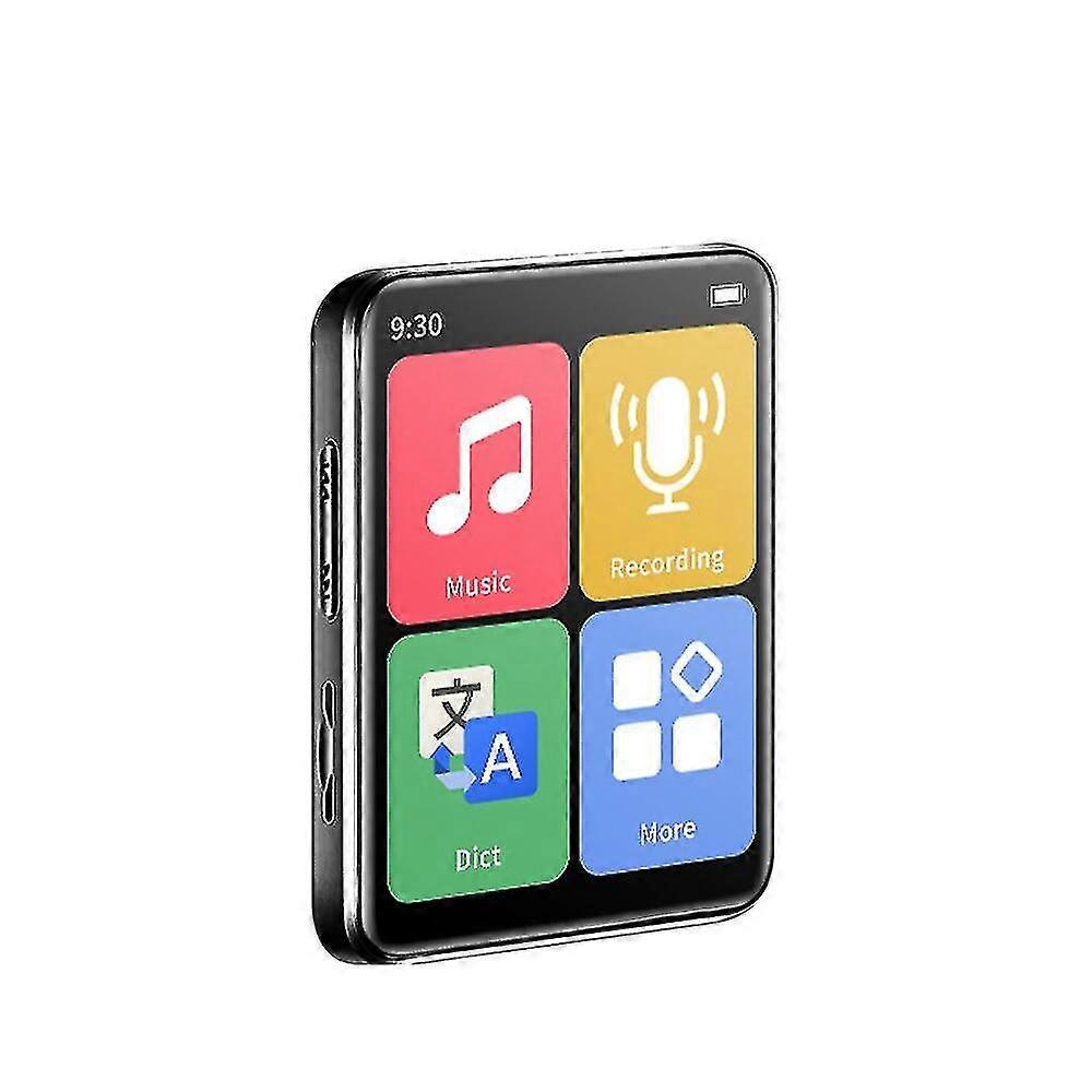 2022 New Mp3 Player Bluetooth 5.0 Full Touch Screen Walkman Portable Sport Music Player Mp4 Video Player Fm Radio Recorder,black