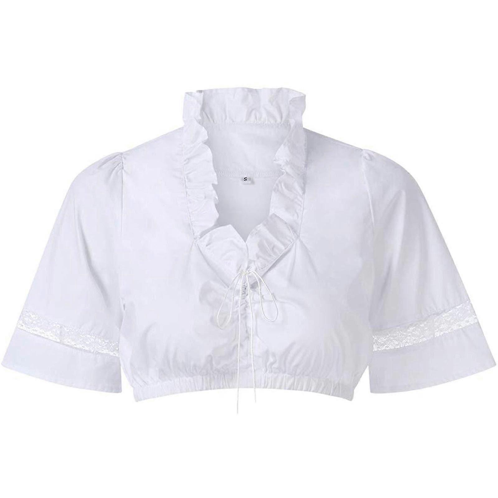Bestselger-kvinner Elegant Dirndl Bluse Svart Dirndl Bluse blonder bluse for Oktoberfest