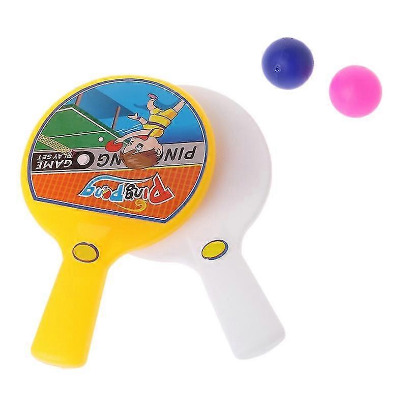 Portable Mini Table Tennis Racket With 2 For Ping Pong Bats Balls Kids Children