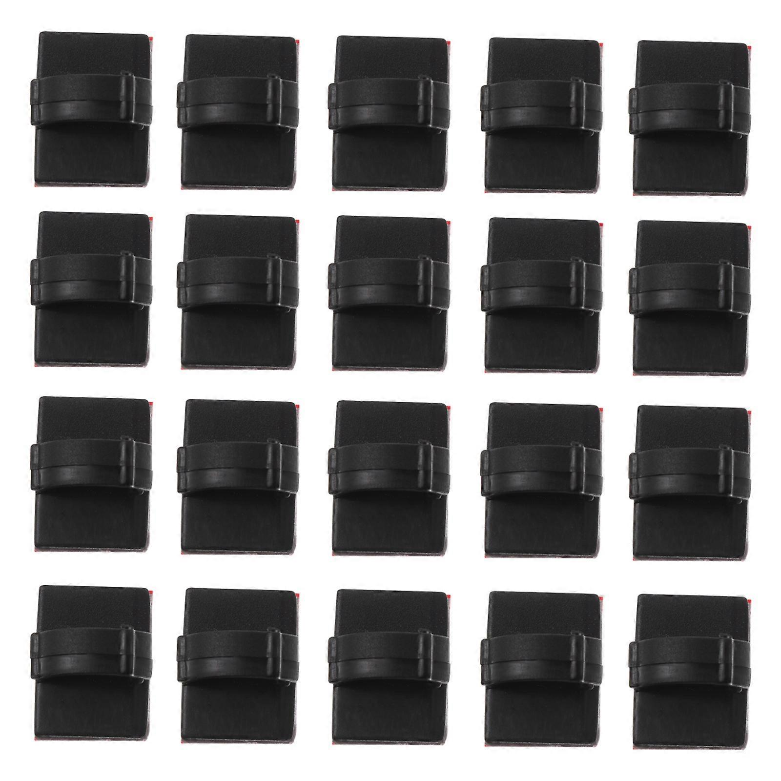 100 pezzi clip per cavi forti nastri adesivi portafilo organizzatore gestione del cavo Nero 2X1.5CM