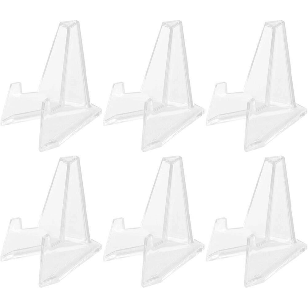 6pcs Clear Badge Display Stands Stable Badge Display Holders Storage Racks Protective support