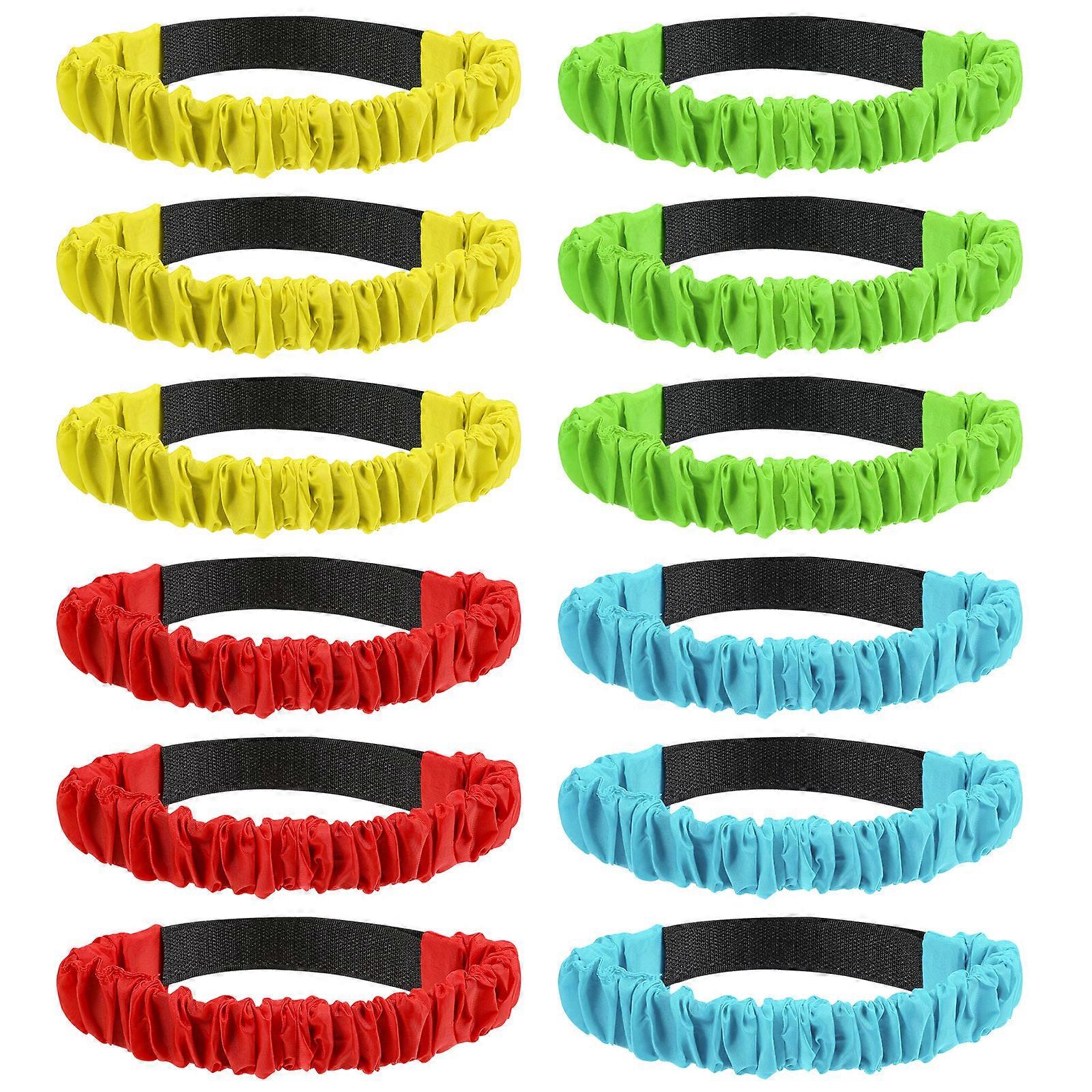 TOYMYTOY 12pcs Legged Race Bands Straps Elastic Tie Rope for Birthday Carnival Relay Race Games