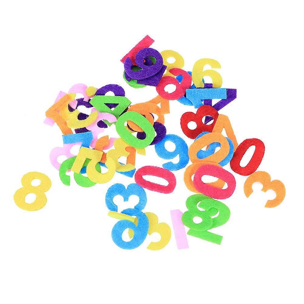 100pcs Colorful Non-woven Numbers Felt Fabric Numbers DIY Sewing Patches Handmade Crafts Supplies (Mixed Color and Number)