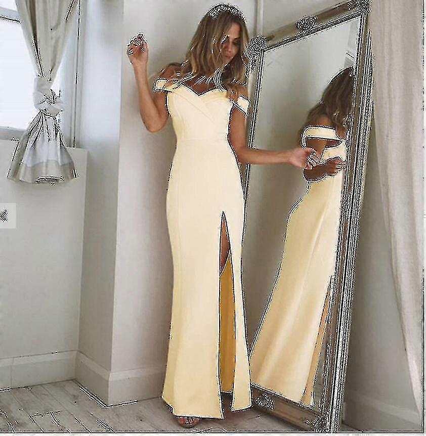 Yaz Zarif Parti Elbiseleri Gece Maxi Elbise Slash Boyun Off Omuz Düğün Misafir Kadınlar İçin Zarif Elbise