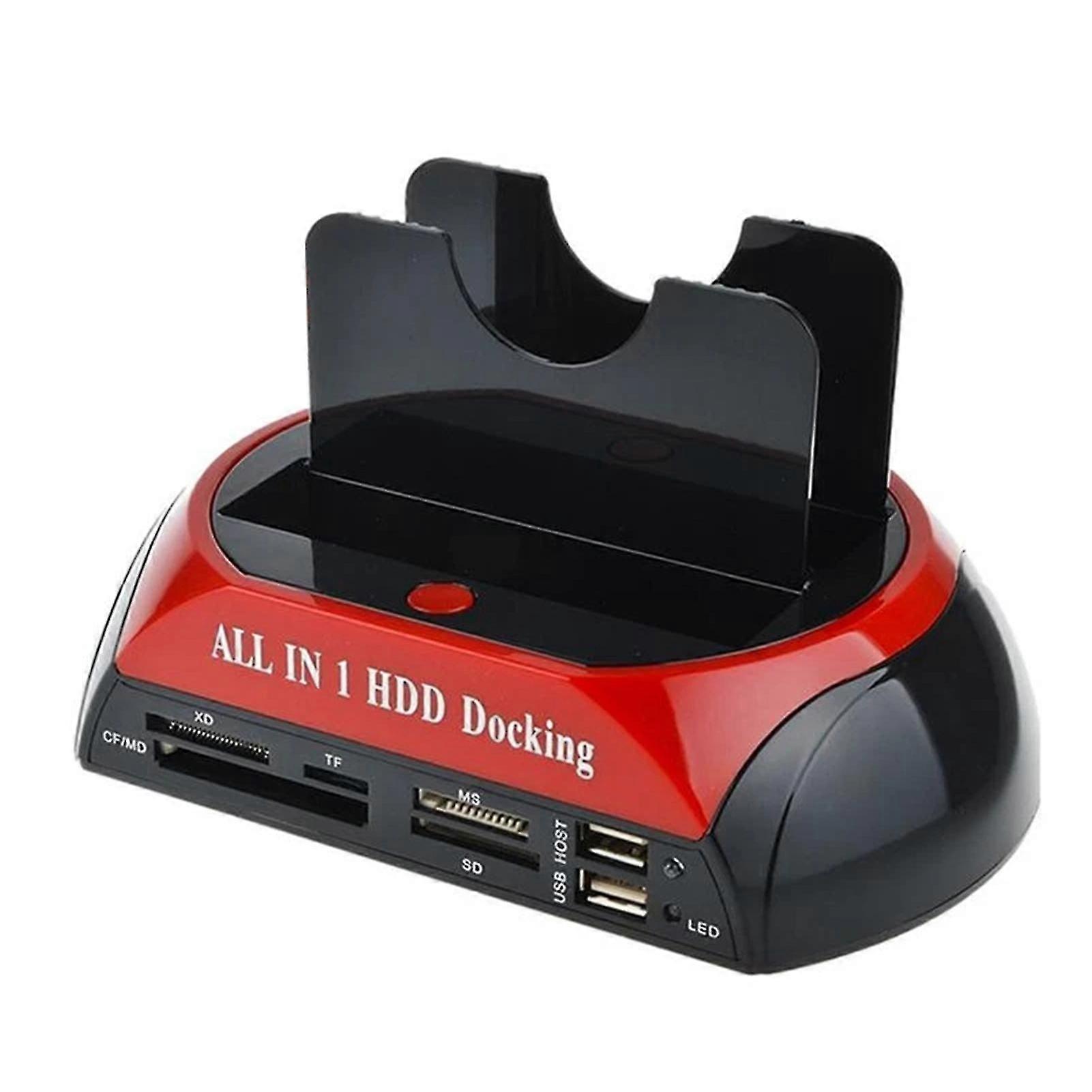 Docking Station Disco Rígido Dual Slots USB 3.0 para SATA IDE HDD Docking Station Com Leitor de Cartão para 2,5 3,5 polegadas IDE