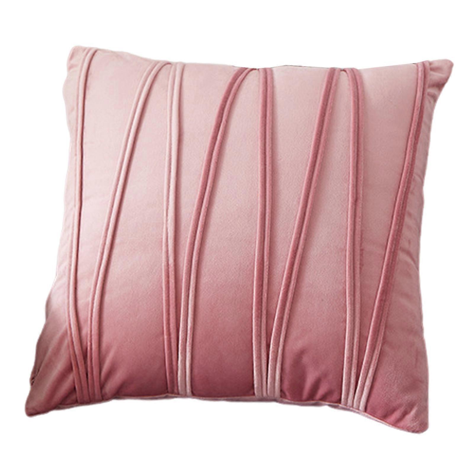 45x45CM Modern Square Pillow Shams Pressing Line Pattern Solid Color Plush Pillowcase Invisible Zipper Closure Sofa Cushion Cover Home Decoration for