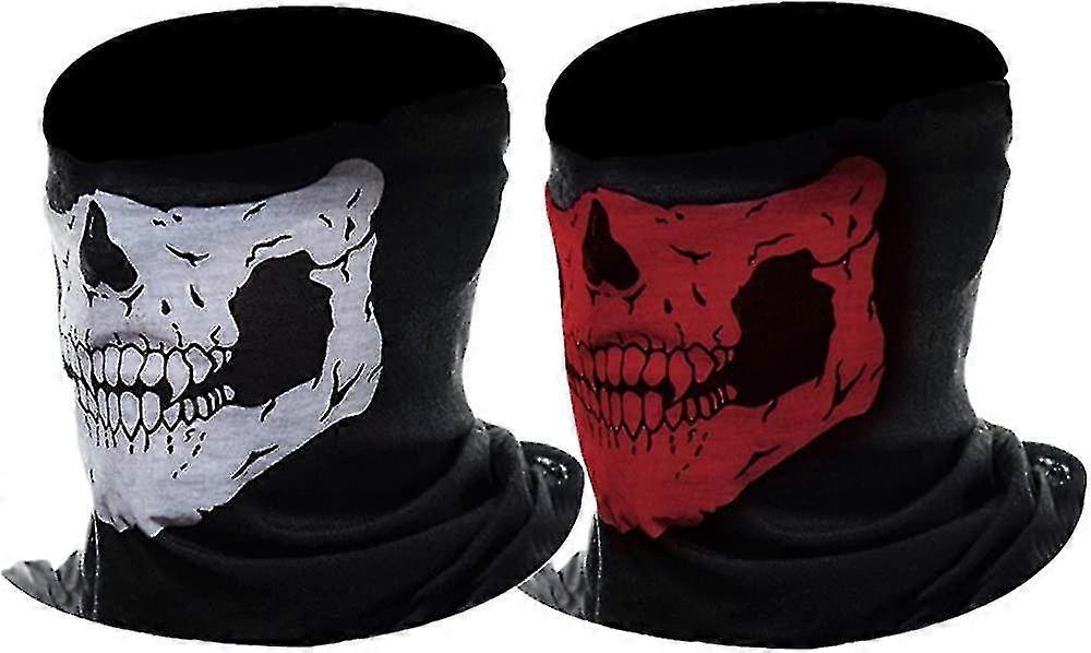 ハーフスカルオートバイフェイスマスクチューブマスク、2個Szkydv