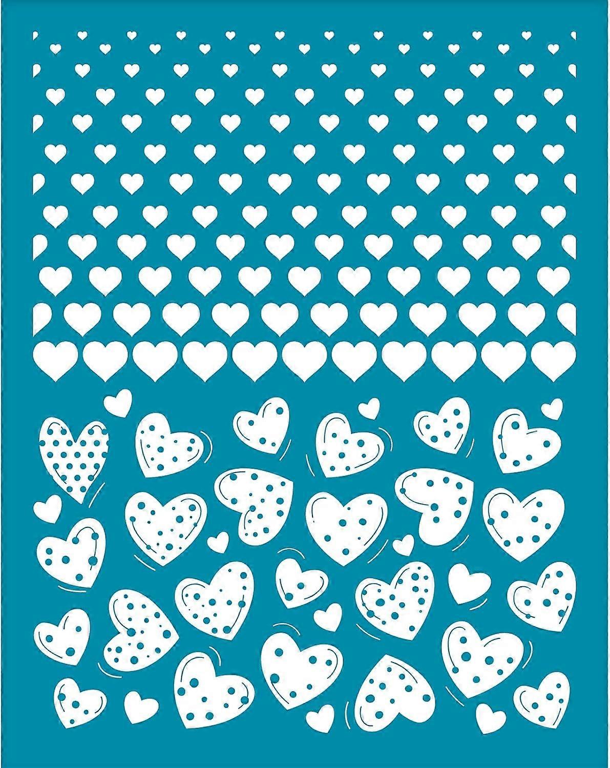 4x5 Inch Clay Stencils Love Theme Non-Adhesive Silk Screen Printing Stencils Heart Reusable Mesh Stencils Transfer Washable Stencils for Polymer Clay 