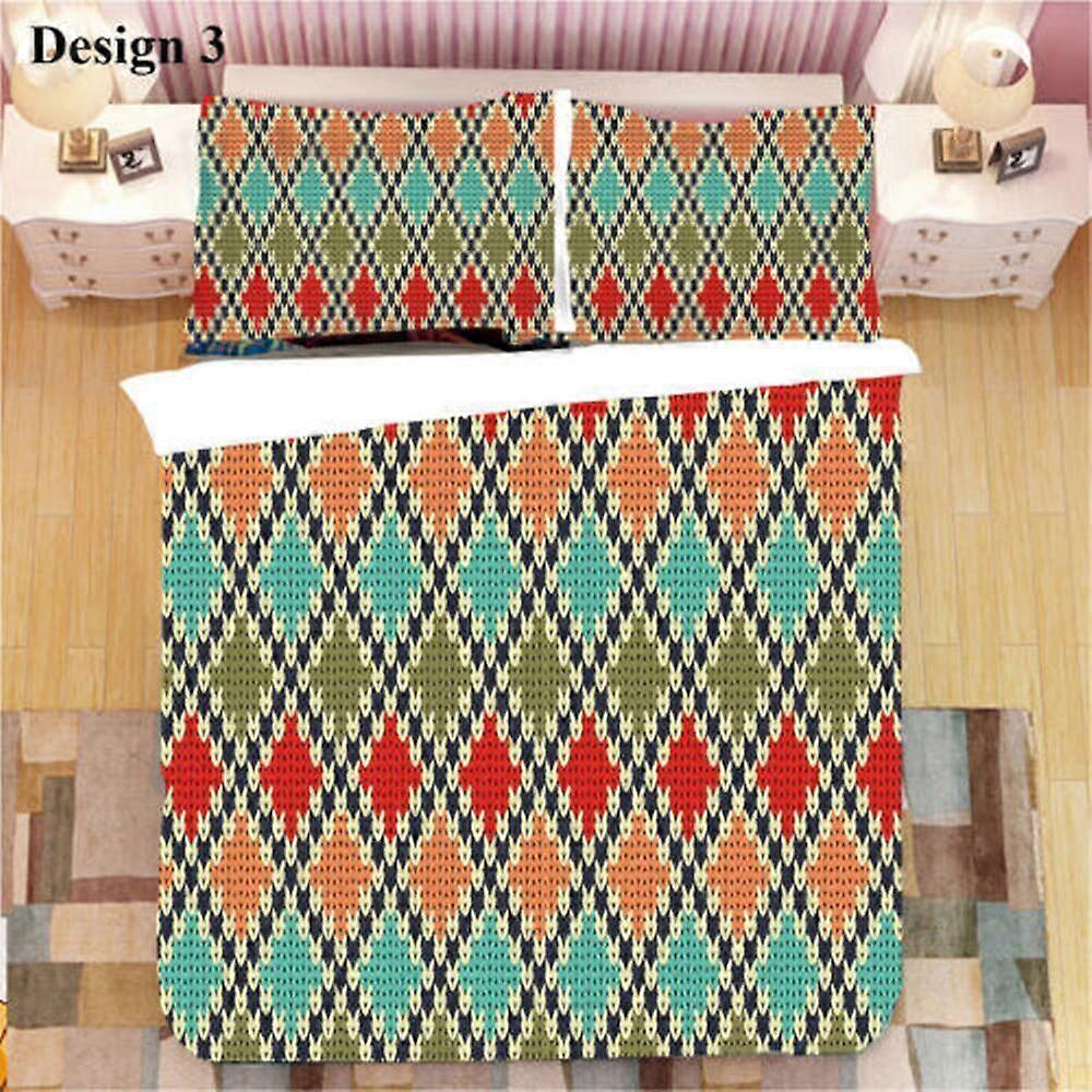 v677 Bed Sheets BOHO Aztec Geometric Diamonds Triangles Patchwork 3  Duvet Cover Set Bed Sheets IU677