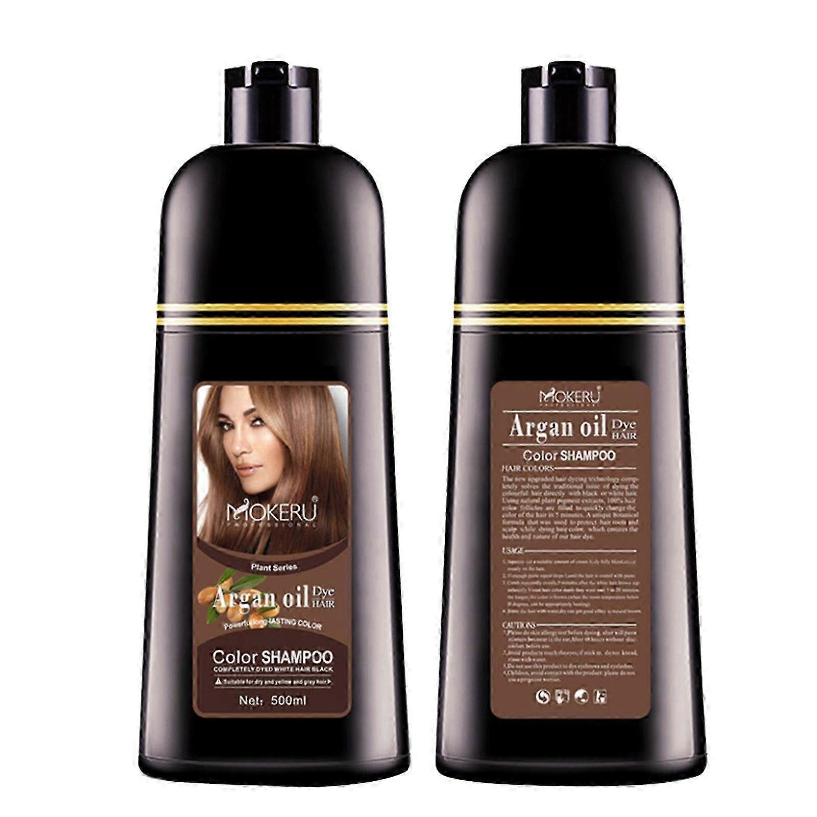 Natural 2 In 1 Smoothing Color Shampoo Permanent Brown Dry Shampoo Covers Gray Color Cream