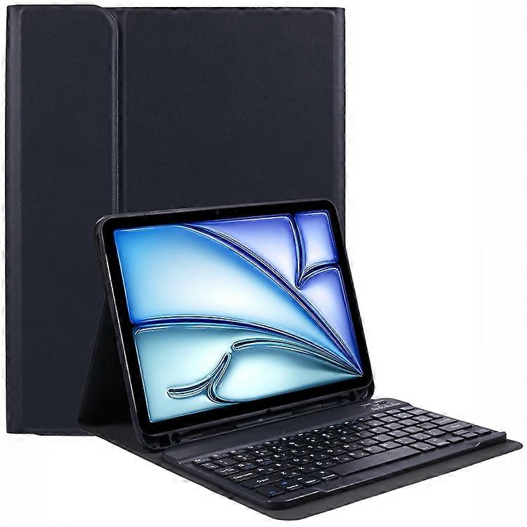 Compatible For iPad Air 11 (2024) PU Leather Tablet Stand Case with Bluetooth Keyboard , English + Ukrainian Keyboard