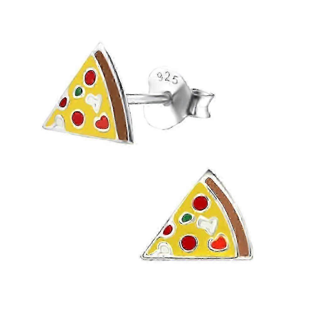 Children's Sterling Silver Pizza Slice Stud Earrings